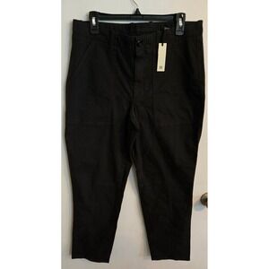 Banana Republic Utility Cropped Pants Black‎ High Rise Size 12 NWT $100